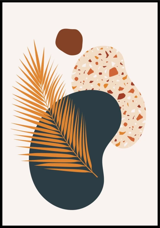 Ilustracja żółty liść palmowy.