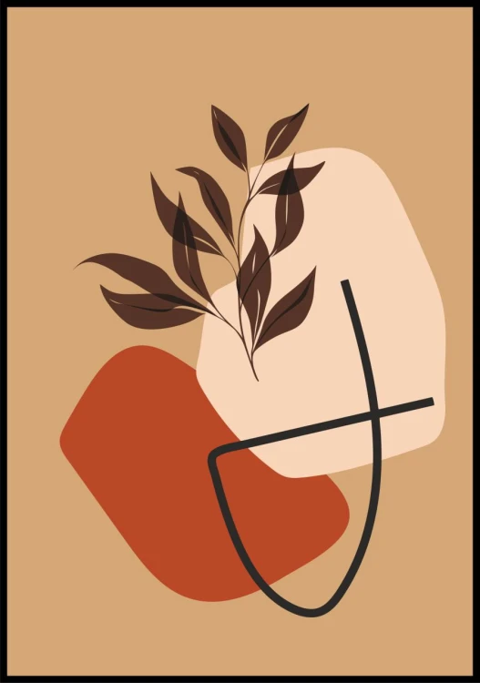 Ilustracja brązowe listki w upale.