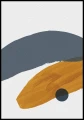 Graficzny poster przedstawiający szare i rude skały.