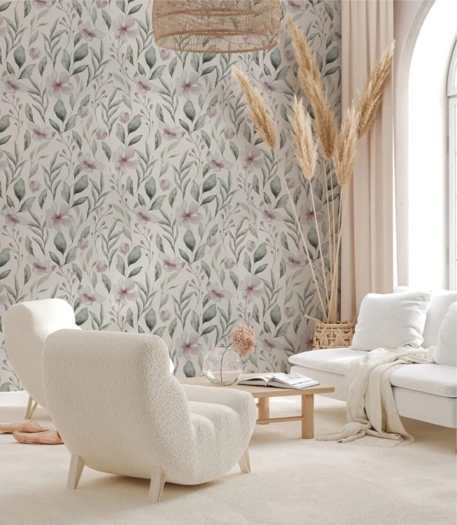 Tapeta w piękny kwiatowy wzór pastelowych magnolii.