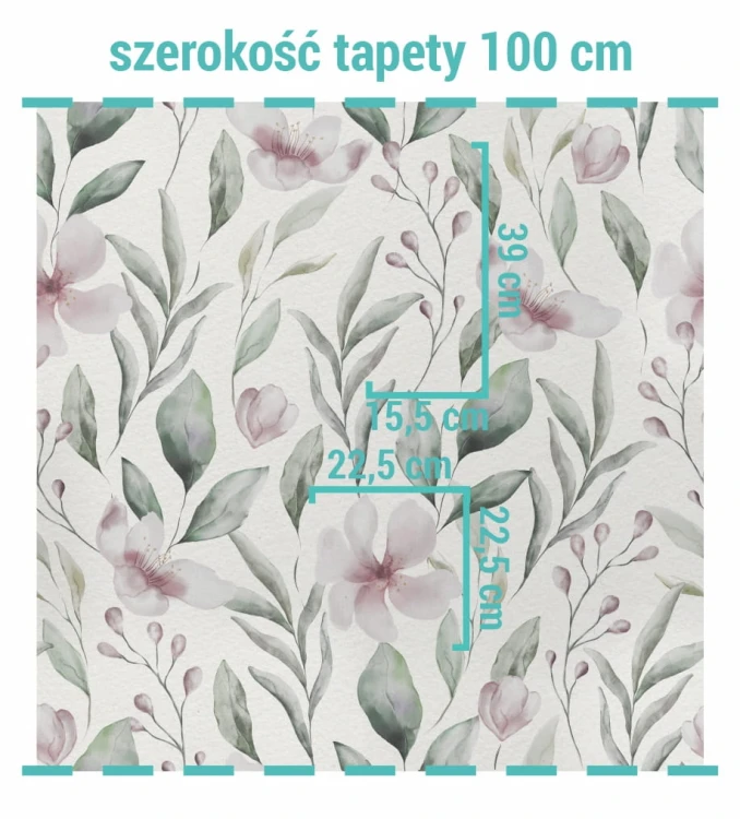 Wielkość wzoru na tapecie delikatna magnolia.