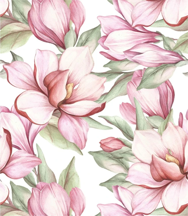 Próbka tapety kwitnąca magnolia