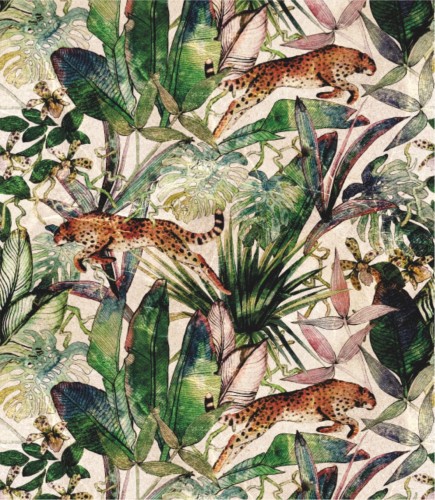 Próbka tapety jaguar w dżungli