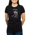 Czarny T-shirt dla niej z astronautą muzykiem