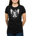 Czarny T-shirt dla niej z kotem