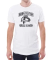 Biały T-shirt męski dla wędkarza