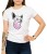 Biały T-shirt dla niej z psem z tatuażami