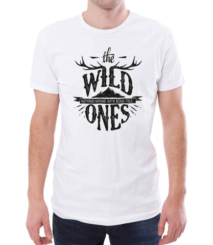 Biały T-shirt męski dla wielbiciela wolności