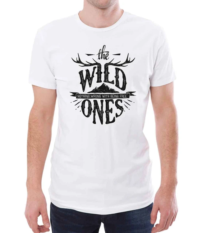 Biały T-shirt męski dla wielbiciela wolności