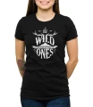 Czarny T-shirt damski dzicy i wolni
