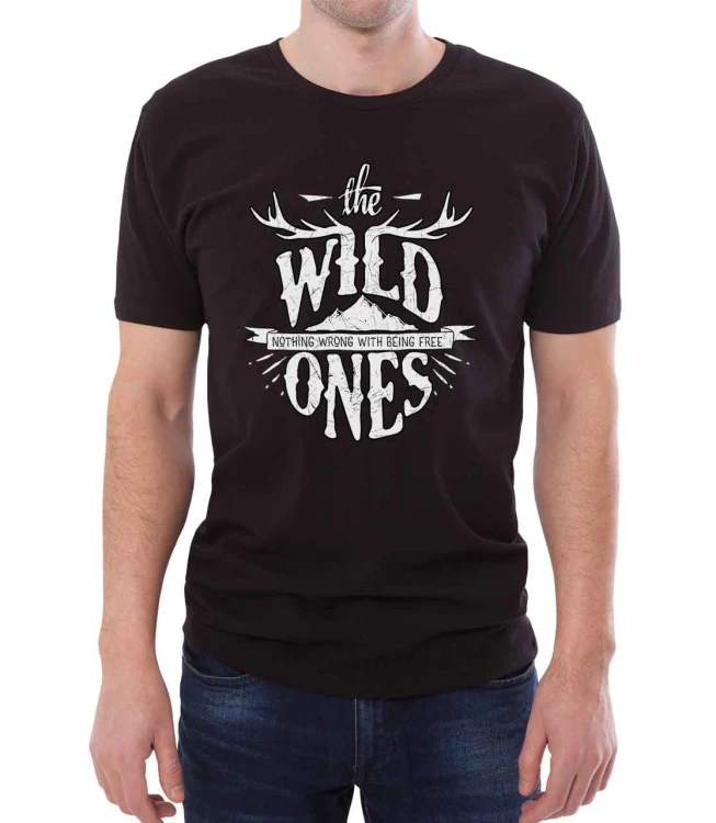 Czarny T-shirt męski The wild ones