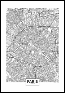Plakat plan Paryża