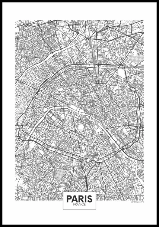 Plakat plan Paryża