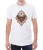 Biały T-shirt męski z trójokim kotem