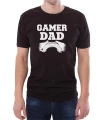 Czarny T-shirt dla taty, który uwielbia grać