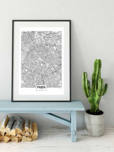 Plakat plan Paryża - wizualizacja