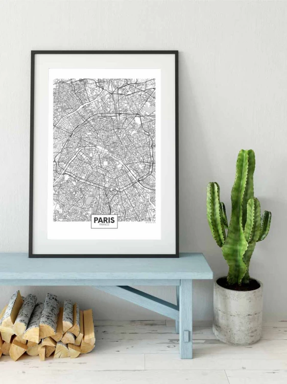 Plakat plan Paryża - wizualizacja