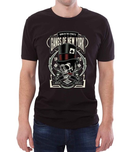 Czarny T-shirt dla niego - gangi Nowego Jorku