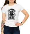 Biały T-shirt dla niej z gangami Nowego Jorku