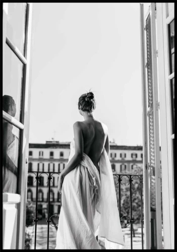 Plakat lady in window