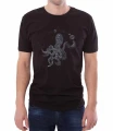 Czarny T-shirt dla niego z głowonogiem