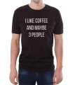 Czarna koszulka męska I loke cofee and maybe 3 people