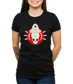 Czarny T-shirt dla kobiety z czaszką UFO