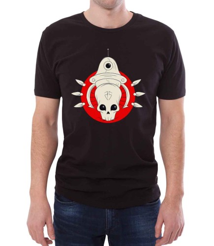 Czarny T-shirt dla mężczyzny  z kosmiczną czaszką