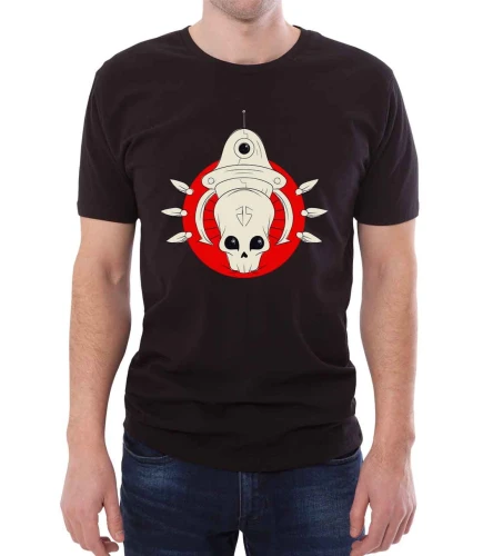 Czarny T-shirt dla mężczyzny  z kosmiczną czaszką