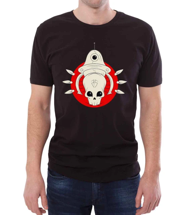 Czarny T-shirt dla mężczyzny  z kosmiczną czaszką