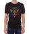 Czarny T-shirt męski ze wzorem kota