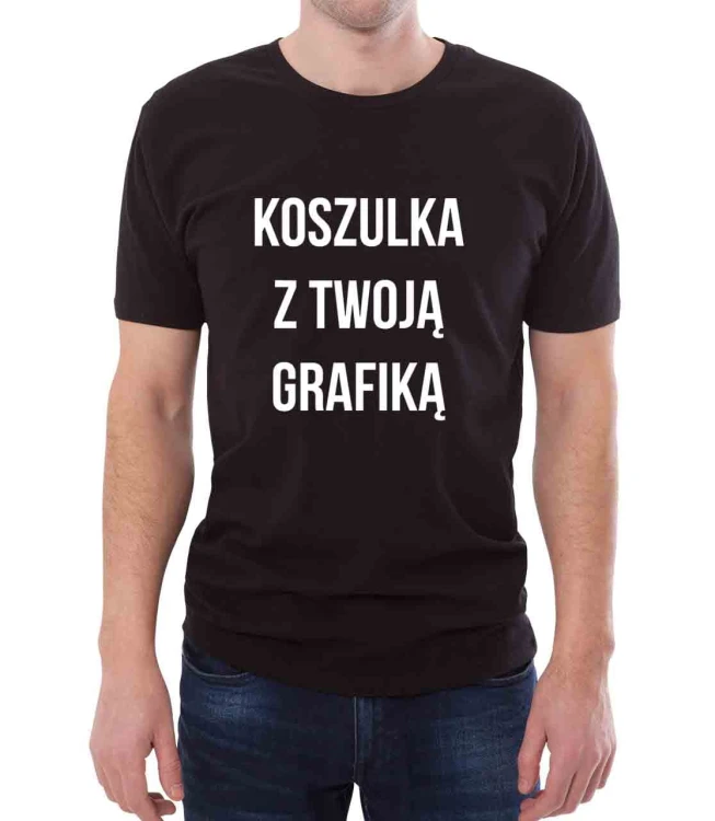 Czarny T-shirt męski z Twoim nadrukiem