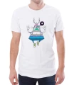 Biały T-shirt męski z abstracyjną postacią