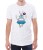 Biały T-shirt męski z abstracyjną postacią