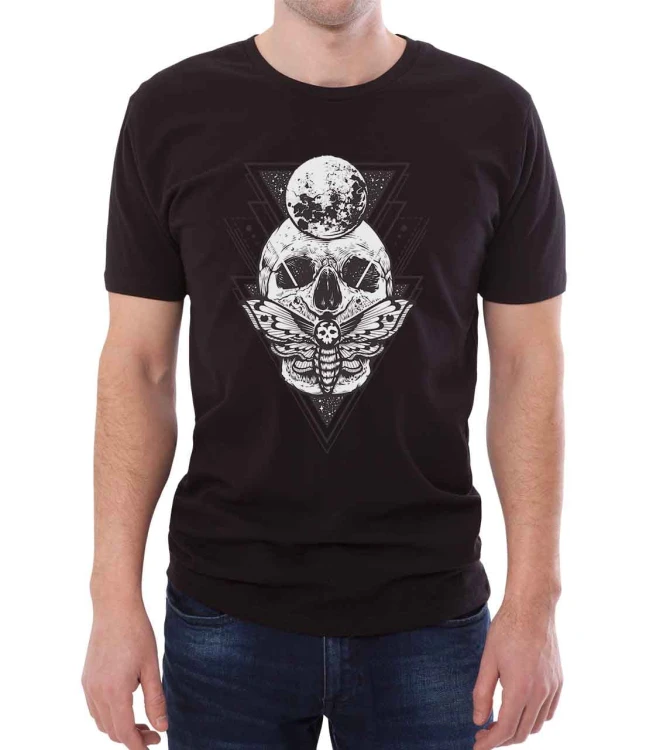 Czarny T-shirt z czaszką