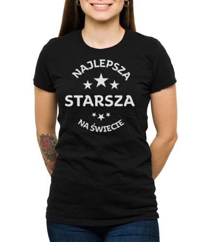 Czarna koszulka najlepsza starsza na świecie