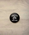 Button śr. 38 mm - born to fish - czarny