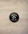 Button śr. 38 mm - born to fish - czarny