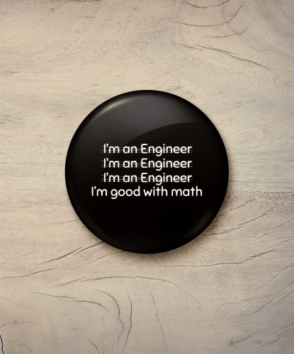 Button śr. 58 mm - engineer mens - czarny