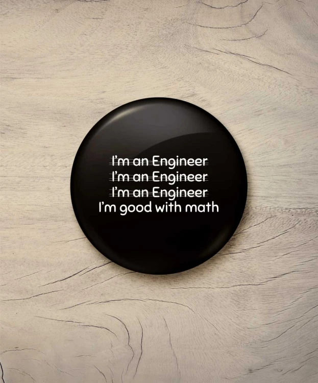 Button śr. 58 mm - engineer mens - czarny