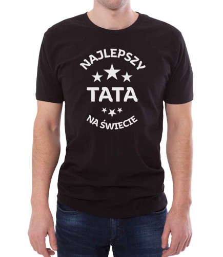 Czarny t-shirt dla najlepszego taty na świecie