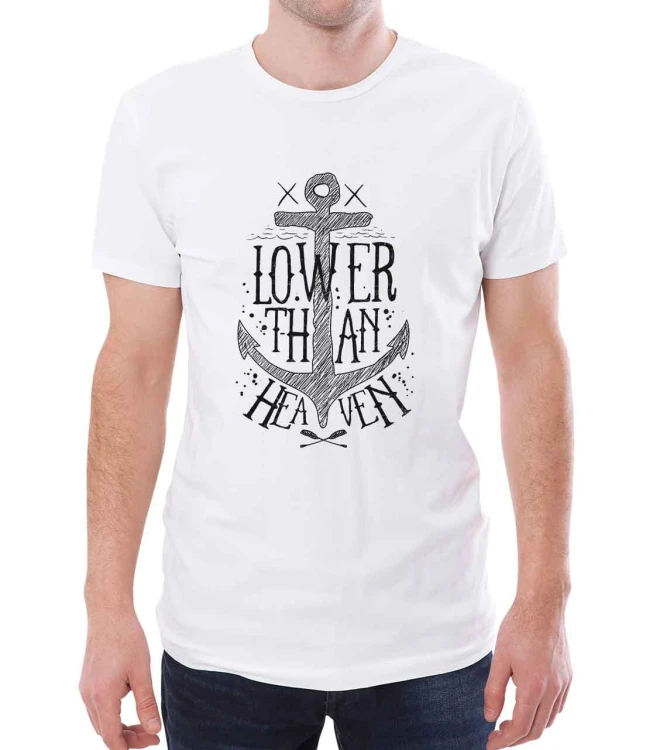 Biały T-shirt męski dla marynarza