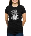 Czarny T-shirt damski noc jest nasza