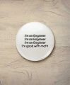 Button śr. 58 mm - engineer mens - biały