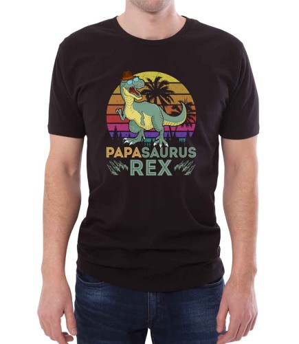 Czarna koszulka papasaurus rex