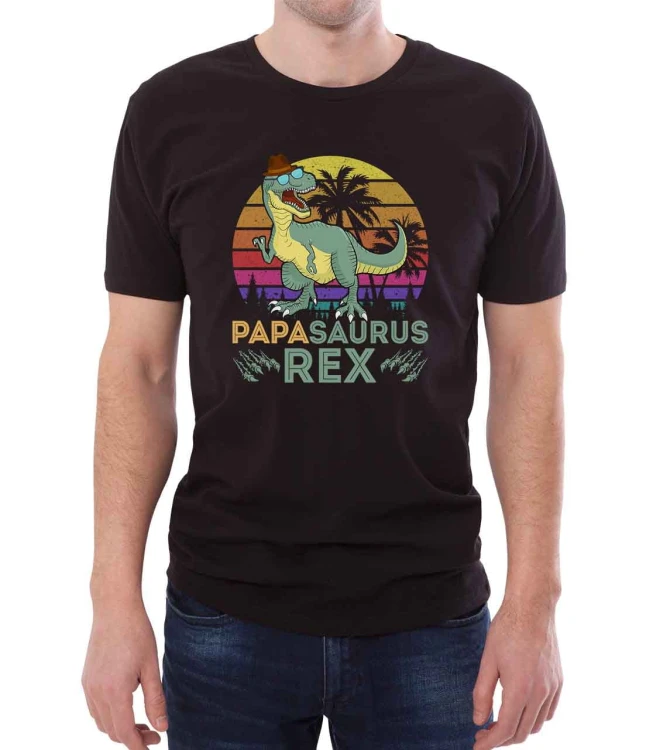 Czarna koszulka papasaurus rex