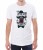 Biały T-shirt męski z rysunkiem pana w kapeluszu