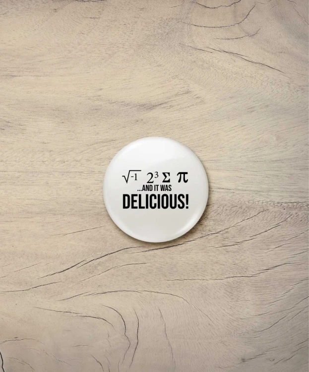 Button śr. 38 mm - I ate some pie - biały