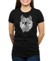 T-shirt ze świątecznym reniferem - czarna koszulka dla niej na Boże Narodzenie z białym nadrukiem