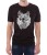 Czarny T-shirt dla mężczyzny ze świątecznym wzorem. Koszulka z białą grafiką renifera na Boże Narodzenie.